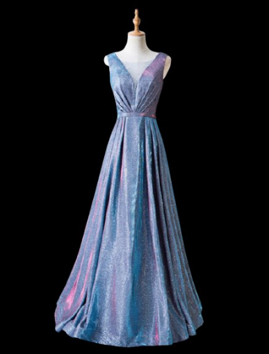 Donna Bridal formální šaty na ples - třpytivý materiál Modrá Velikost 32 kod 274