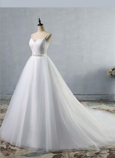 Donna Bridal svatební šaty s vlečkou + SPODNICE ZDARMA TYL VZORNÍK LÁTEK (BEZ PŘÍPLATKU) Vlastní velikost + 200,- kód 153