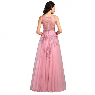 Donna Bridal nádherné večerní krajkové dlouhé šaty Růžová Velikost 32 kód 469