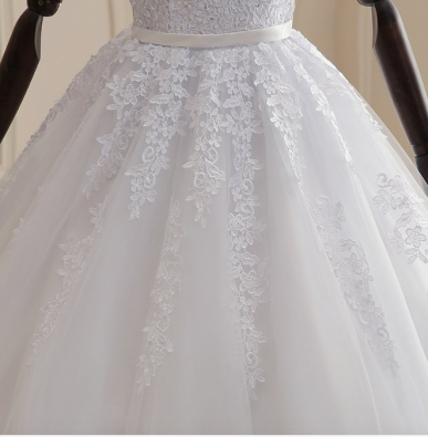 Donna Bridal nádherné svatební šaty se spadlámi ramínky a perličkami + SPODNICE ZDARMA Ivory - bez vlečky 30 kód 495