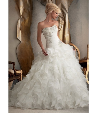 Donna Bridal originální svatební šaty + SPODNICE ZDARMA Bílá Velikost 32 kód 501