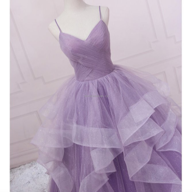 Donna Bridal večerní třpytivé šaty na ples + SPODNICE ZDARMA kód 514 Levandulová Velikost 32 kód 514