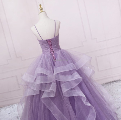 Donna Bridal večerní třpytivé šaty na ples + SPODNICE ZDARMA kód 514 Levandulová Velikost 32 kód 514