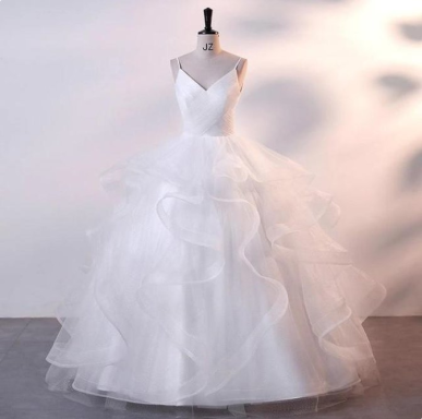 Donna Bridal večerní třpytivé šaty na ples + SPODNICE ZDARMA kód 514 Bílá 32 kód 514