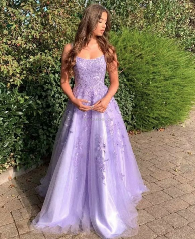 Donna Bridal večerní šaty s otevřenými zády a špagetovou šněrovačkou, bez vsadky Šeříková Velikost 30 kód 267