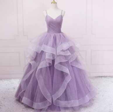 Donna Bridal večerní třpytivé šaty na ples + SPODNICE ZDARMA kód 514 Levandulová Velikost 32 kód 514