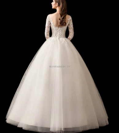 Donna Bridal nádherné svatební šaty s motýlky a krajkou na sukni + SPODNICE ZDARMA Ivory Velikost 32 kód 498