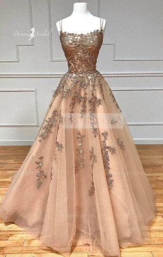 Donna Bridal luxusní plesové šaty s originálními zády + dvojté ramínka + SPODNICE ZDARMA Zlatá Velikost 44 kód 159