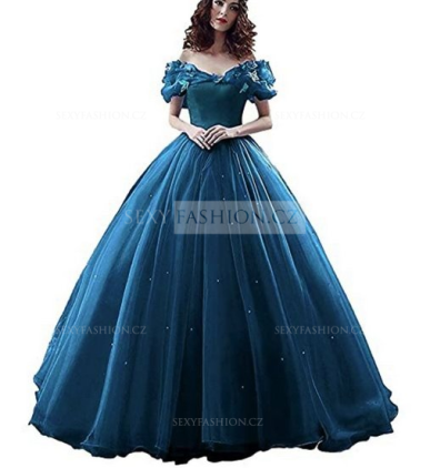 Donna Bridal nádherné princeznovské svatební/plesové šaty s 3D motýlky Inkoustová Velikost 34 kód 166