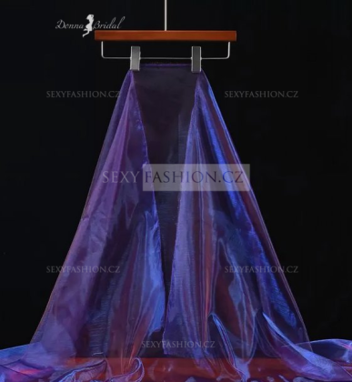 Donna Bridal nádherné princeznovské svatební/plesové šaty s 3D motýlky Modro-fialová Velikost Vlastní velikost + 1 000,- kód 166