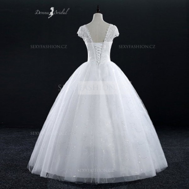 Donna Bridal svatební tylové šaty s opaskem + SPODNICE ZDARMA Ivory Velikost 40 kód 73