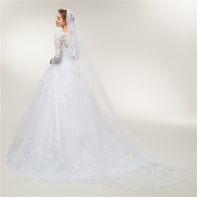 Donna Bridal gorgeous wedding dress with lace on the back + lacing - original design + FREE PETTICOAT AND LONG VEIL Bílá 44 code 101