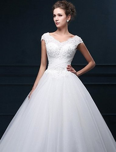 Donna Bridal luxusní svatební šaty s perličkami Bílá Vlastní velikost + 500,- kód 127