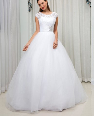 Donna Bridal krásné svatební šaty s knoflíčky + SPODNICE ZDARMA Bílá 32 kód 139