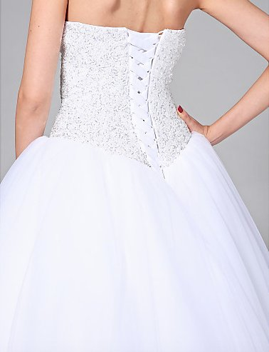 Donna Bridal beautiful wedding dress decorated with small stones in the shape of a flowers Bílá 34 code 77