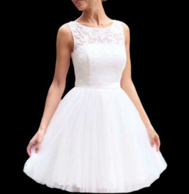 Donna Bridal krásné originální koktejlové šaty, pod šněrovačkou zip Bílá 34 kód 173