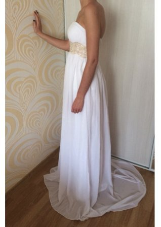 Donna Bridal svatební šaty se zlatou aplikací ŠIFON VZORNÍK LÁTEK (BEZ PŘÍPLATKU) Velikost Vlastní velikost pro nastávající maminky kód 295