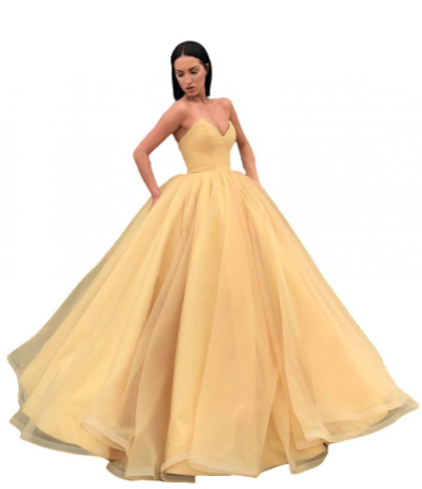 Donna Bridal princeznovské plesové šaty se svůdným výstřihem do V Žlutá Velikost 32 kód 424