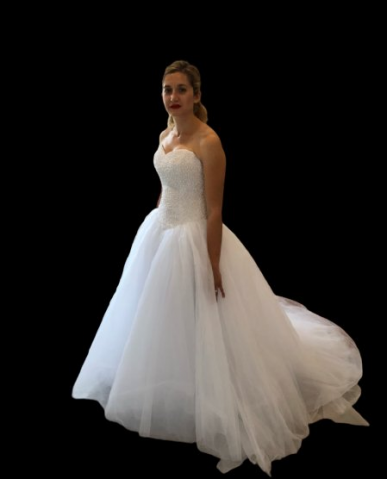 Donna Bridal luxusní svatební šaty - ušijeme s ramínkami nebo bez podle přání zákazníka + SPODNICE ZDARMA Bílá Velikost 32 kód 426