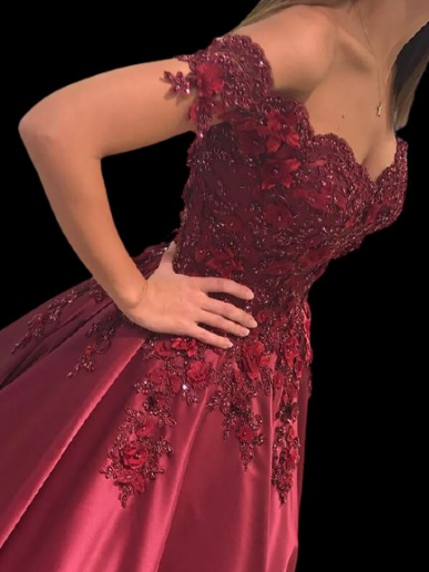 Donna Bridal korzetové šaty s odhalenými rameny + SPODNICE ZDARMA Červená tmavá Velikost 32 kód 369