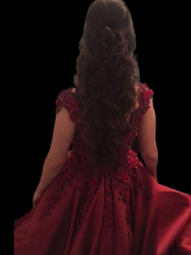 Donna Bridal korzetové šaty s odhalenými rameny + SPODNICE ZDARMA Červená tmavá Velikost 32 kód 369