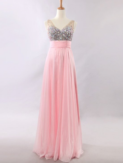 Donna Bridal plesové a maturitní šaty s bohatě zdobeným živůtkem a výstřihem do V kód 331 - Růžová