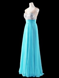 Donna Bridal plesové a maturitní šaty s bohatě zdobeným živůtkem a výstřihem do V kód 331 - Modrá ledová