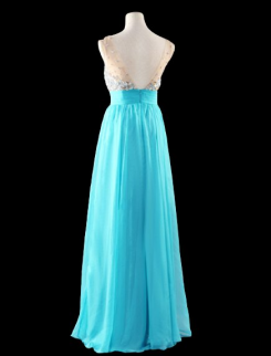 Donna Bridal plesové a maturitní šaty s bohatě zdobeným živůtkem a výstřihem do V kód 331 - Modrá ledová