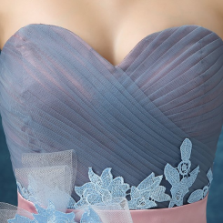 Donna Bridal originální modro-růžové maturitní a stužkovací šaty s 3D kód 232 - Mix barev - stejná jako na fotografii