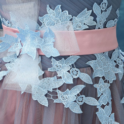 Donna Bridal originální modro-růžové maturitní a stužkovací šaty s 3D kód 232 - Mix barev - stejná jako na fotografii