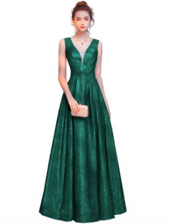 Donna Bridal formální šaty na ples - třpytivý materiál kod 274 - Zelená tmavá