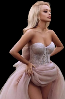 Donna Bridal boho svatební, plesové, družičkové šaty - sundávací rukávy kód 449 - Růžová Dusty Pink