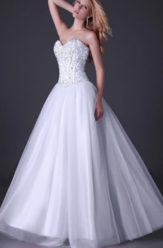 Donna Bridal luxusní společenské a plesové šaty Bílá Velikost 32 kód 355