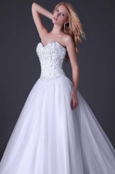 Donna Bridal luxusní společenské a plesové šaty Bílá Velikost 32 kód 355