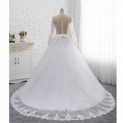 Donna Bridal gorgeous wedding dress with refined transparent bodice + original back with only tulle and buttons Ivory 36 code 95