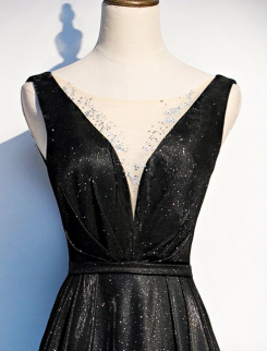 Donna Bridal formální šaty na ples - třpytivý materiál kod 274 - Černá