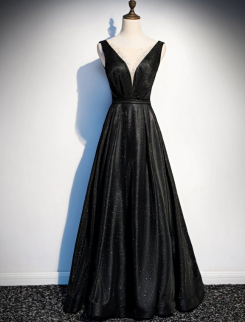 Donna Bridal formální šaty na ples - třpytivý materiál kod 274 - Černá