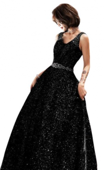 Donna Bridal formální šaty na ples - třpytivý materiál kod 337 - Černá