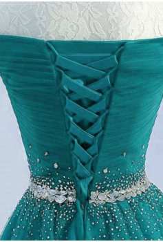 Donna Bridal krásné plesové a společenské šaty s kamínky na sukni + SPODNICE ZDARMA kod 349 - Petrolejová