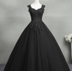 Donna Bridal nádherné plesové šaty s perličkami + SPODNICE ZDARMA kód 162 - Černá