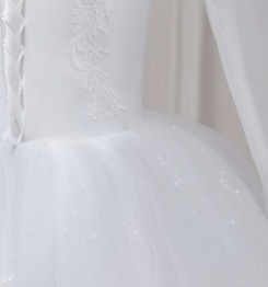 Donna Bridal svatební šaty s perličkami a originální třpytivou sukní + SPODNICE ZDARMA kód 464 - Ivory