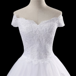 Donna Bridal svatební šaty se spadlými rukávy + SPODNICE ZDARMA kód 465 - Bílá
