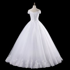 Donna Bridal svatební šaty se spadlými rukávy + SPODNICE ZDARMA Bílá Velikost 32 kód 465