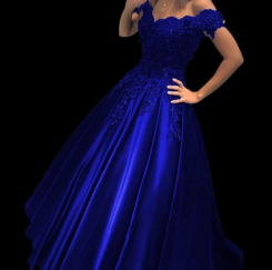 Donna Bridal luxusní společenské a večerní šaty + SPODNICE ZDARMA kod 348 - Modrá královská