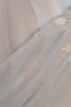 Donna Bridal krajkové svatební šatičky s perličkami ve výstřihu/bocích/zádech -PRINCEZNOVSKÁ SUKNĚ kód 460 - Bílá