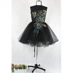 Donna Bridal nádherné koktejlové šaty paví oko Černá Velikost 34 kód 258