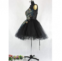 Donna Bridal nádherné koktejlové šaty paví oko kód 258 - Černá