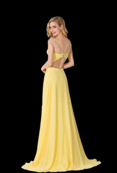 Donna Bridal plesové a společenské šaty s originální šitými zády Žlutá Velikost 40 kod 479