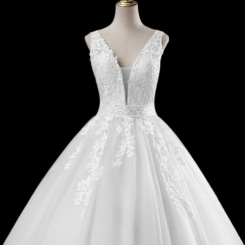 Donna Bridal luxusní večerní, plesové a společenské šaty + SPODNICE ZDARMA Bílá Velikost 30 kód 490