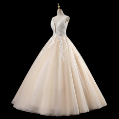 Donna Bridal luxusní večerní, plesové a společenské šaty + SPODNICE ZDARMA kód 490 - Šampaň